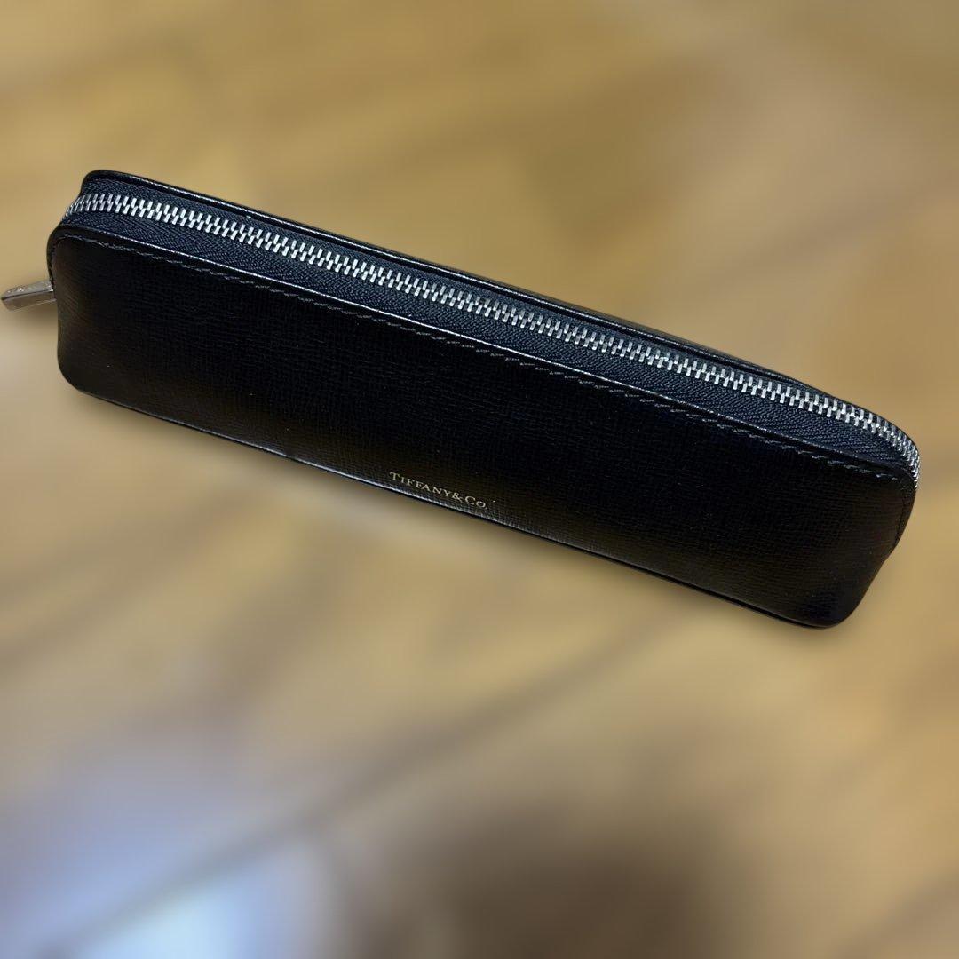 Tiffany & Co. 黒 レザー ペンケース 箱付き