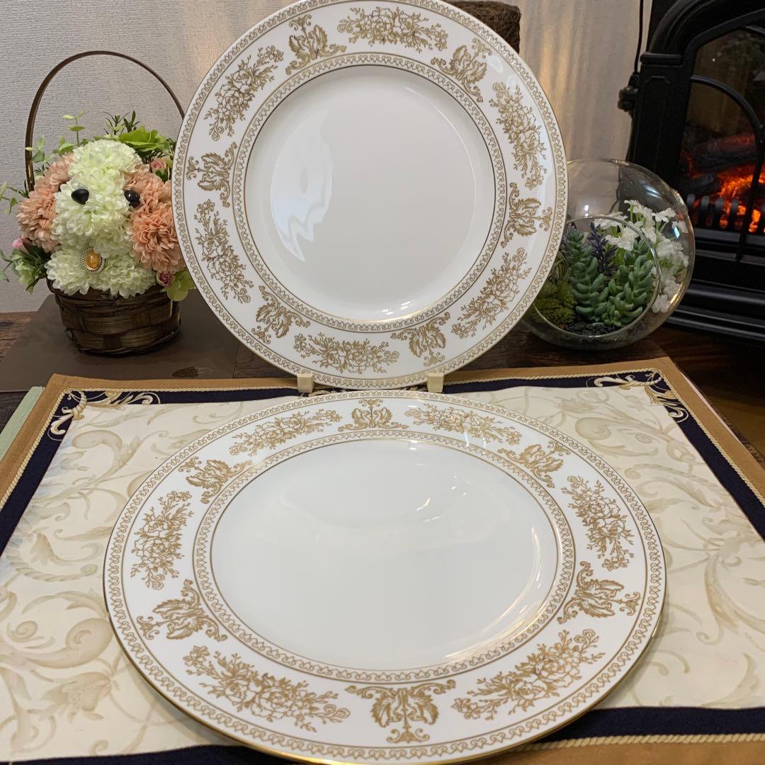 希少　ウェッジウッド ゴールド　コロンビア　27cmディナープレート2枚