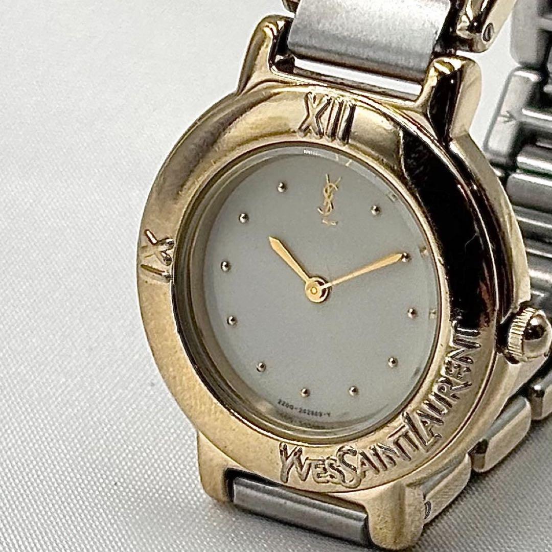 稼働品 イヴサンローラン YSL 腕時計 ペア レディース ゴールド y2k