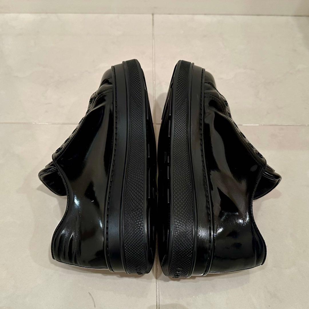 【イタリア製】PRADA｜エナメル 厚底スニーカー ブラック EU34 1/2