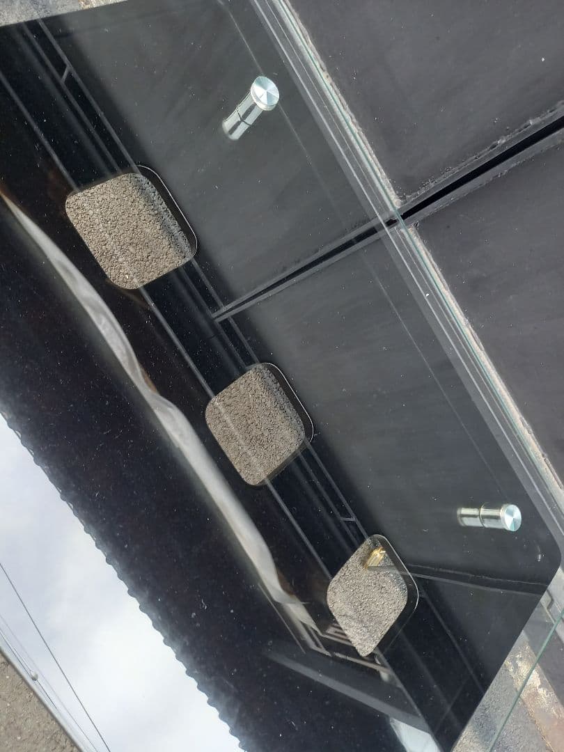 レア　デザイン　1990's　スペースエイジ　ガラス　メタル　ブラック　テーブル