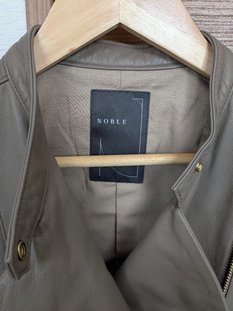 ノーブル　ソフトラムレザー　ライダース　ブルゾン　ブラウン　38