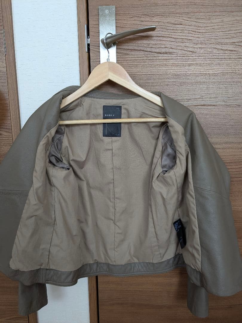 ノーブル　ソフトラムレザー　ライダース　ブルゾン　ブラウン　38