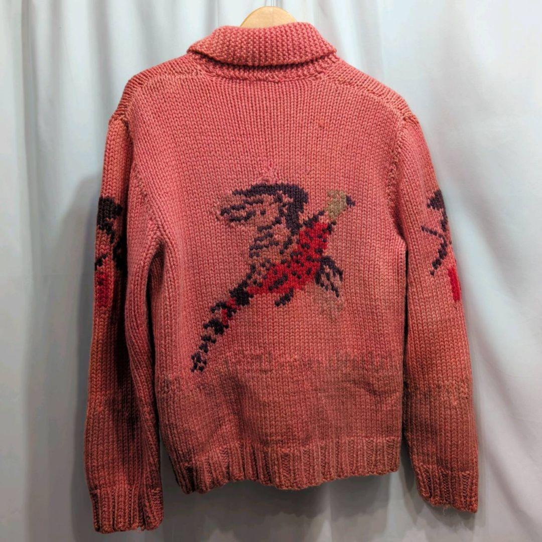 Vintage 野鳥 犬 ハンティング ショールカラー カウチンセーター M相当