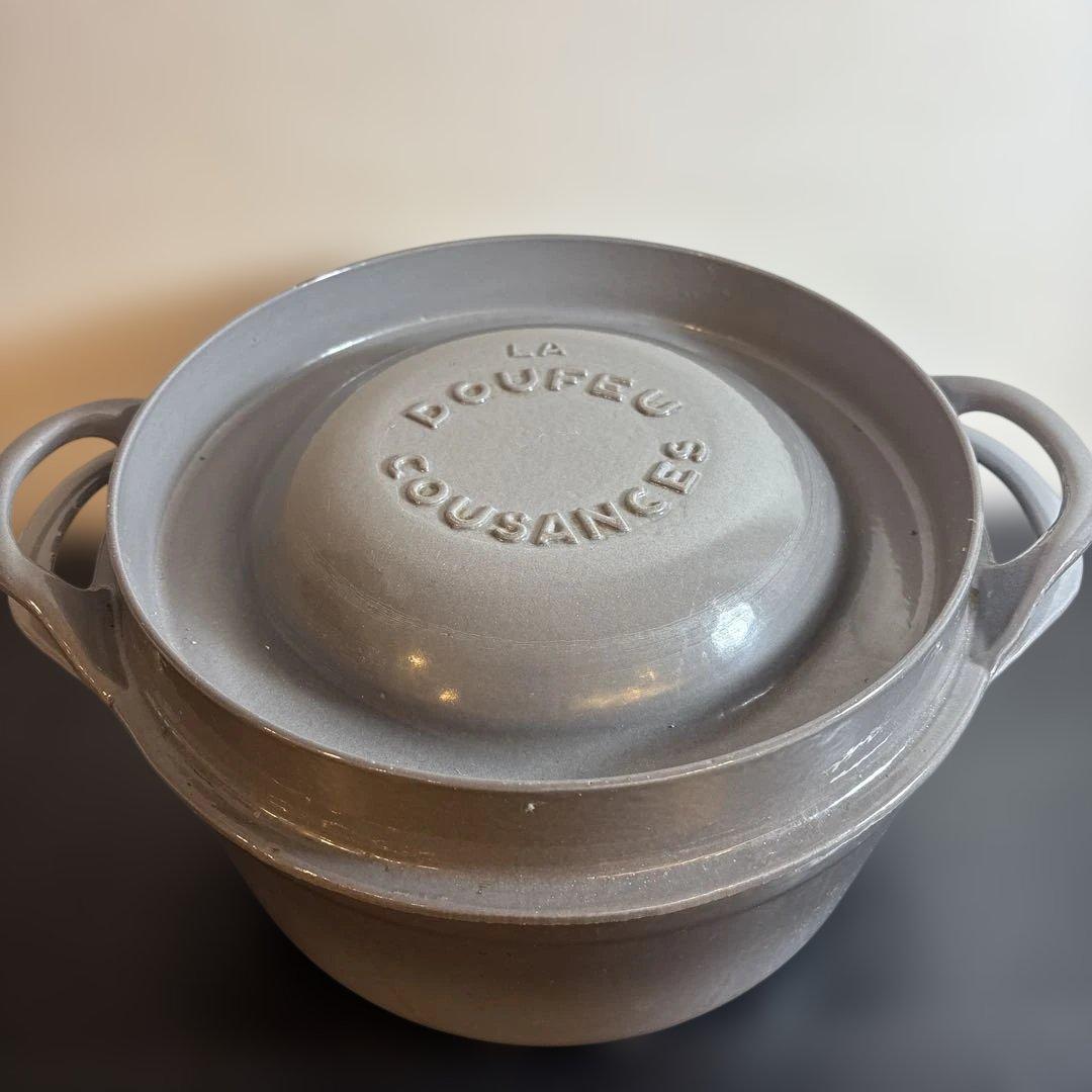 クーザンス 両手鍋 LA DOUFEU グレー 鋳物鍋
