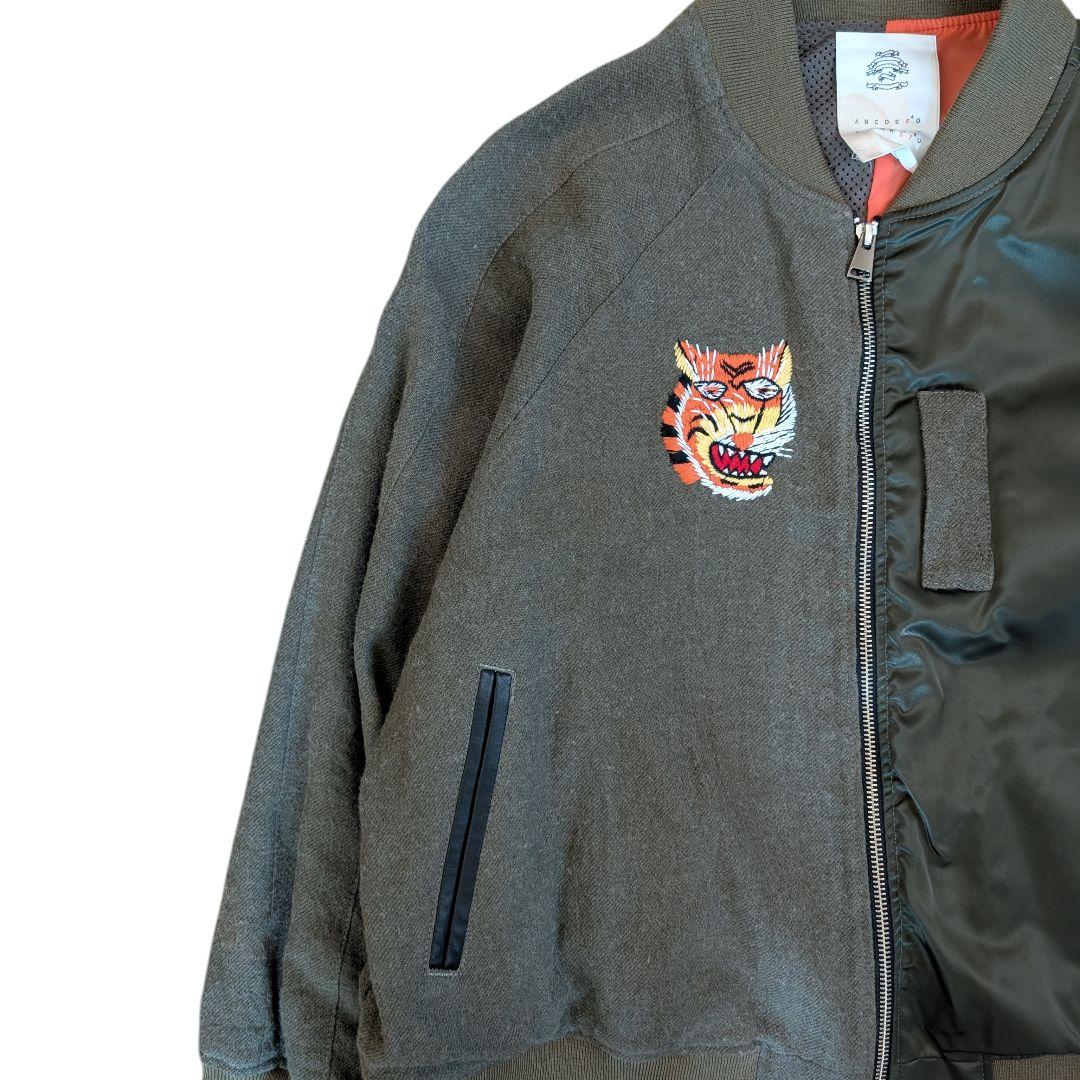 STOF ストフ 異素材 ドッキング MA1 フライトジャケット 二重人格 緑