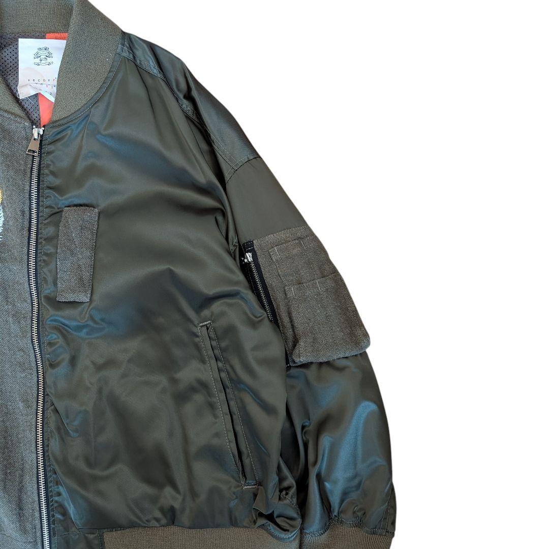 STOF ストフ 異素材 ドッキング MA1 フライトジャケット 二重人格 緑