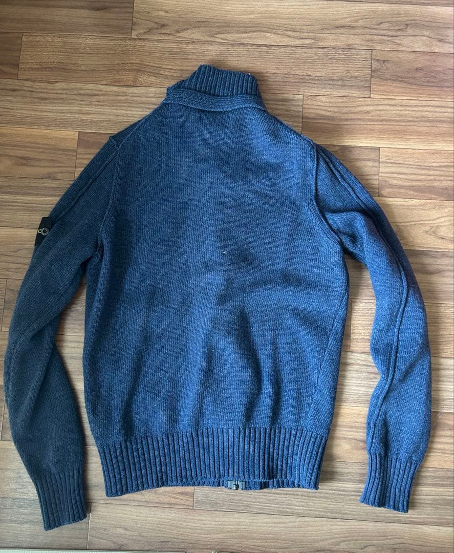 ストーンアイランド　カーディガン　ニット　セーター　ネイビー　ウール　S