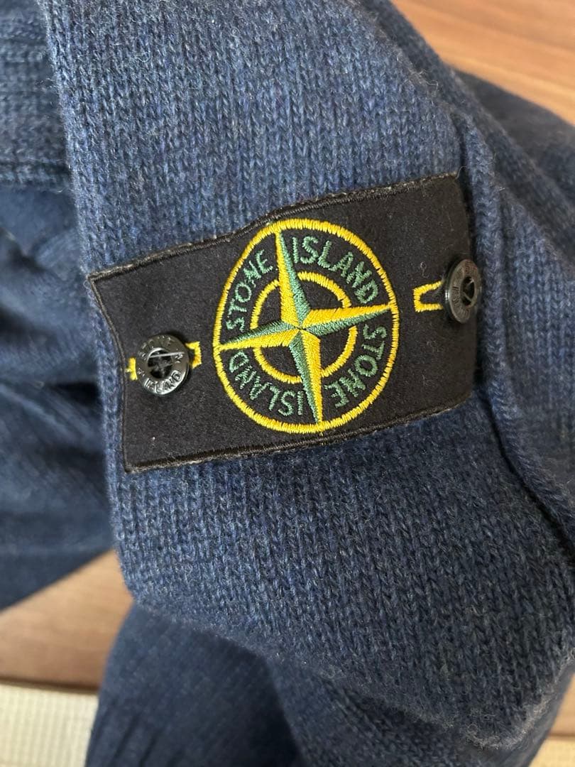ストーンアイランド　カーディガン　ニット　セーター　ネイビー　ウール　S
