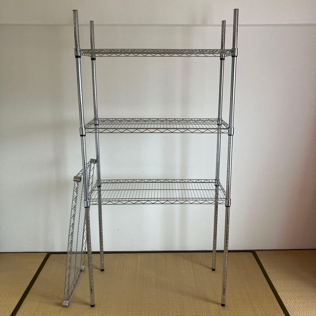 4段スチールラック 高さ180cm 幅90cm 奥行45cm 太さ2.5cm