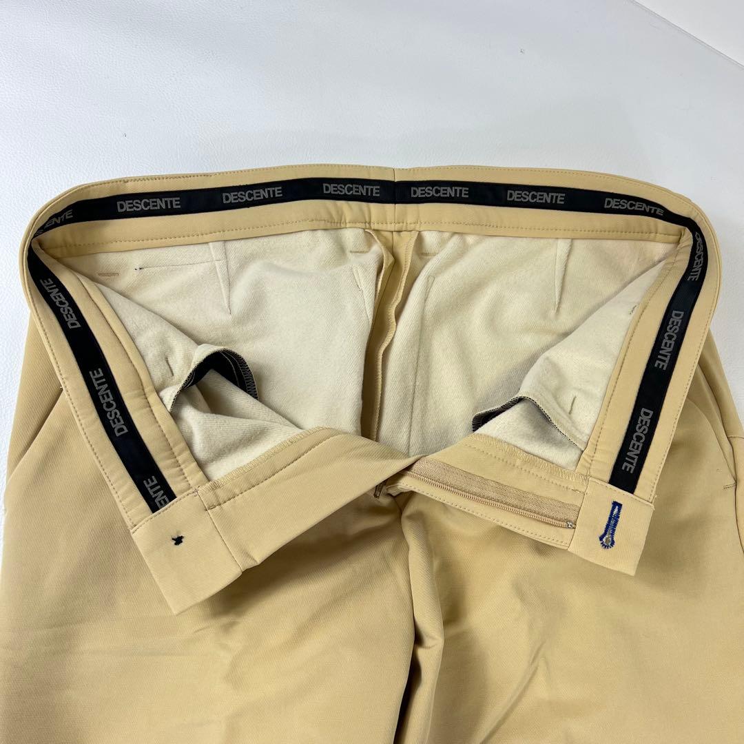 【美品】デサントゴルフ パンツ メンズウェア XL 裏起毛 ストレッチ ベージュ