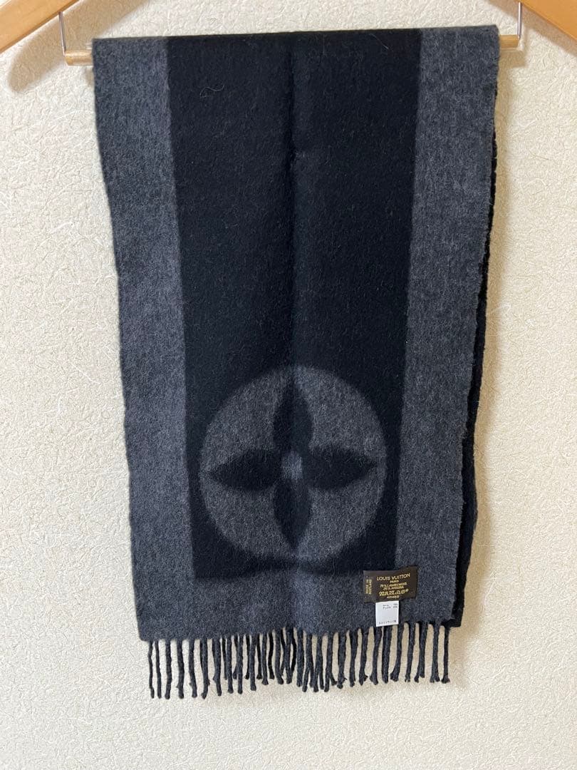 LOUIS VUITTON マフラー グレー ブラック