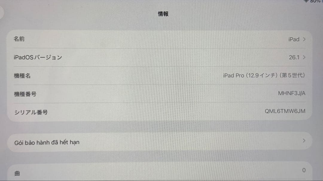 ipad pro 12.9 inch (第5世代) 128GB Wifi