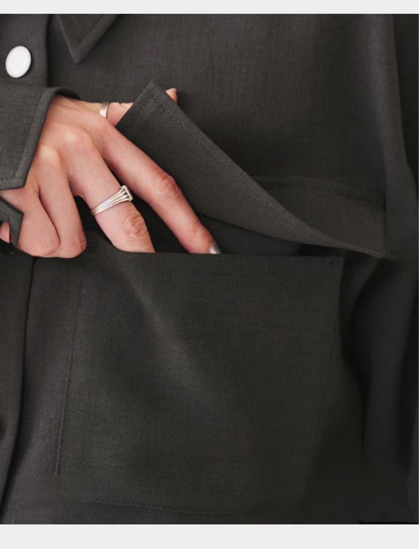 【朝比奈彩✖️Oggi✖️UNTITLED 】シャツカラーオールインワングレー