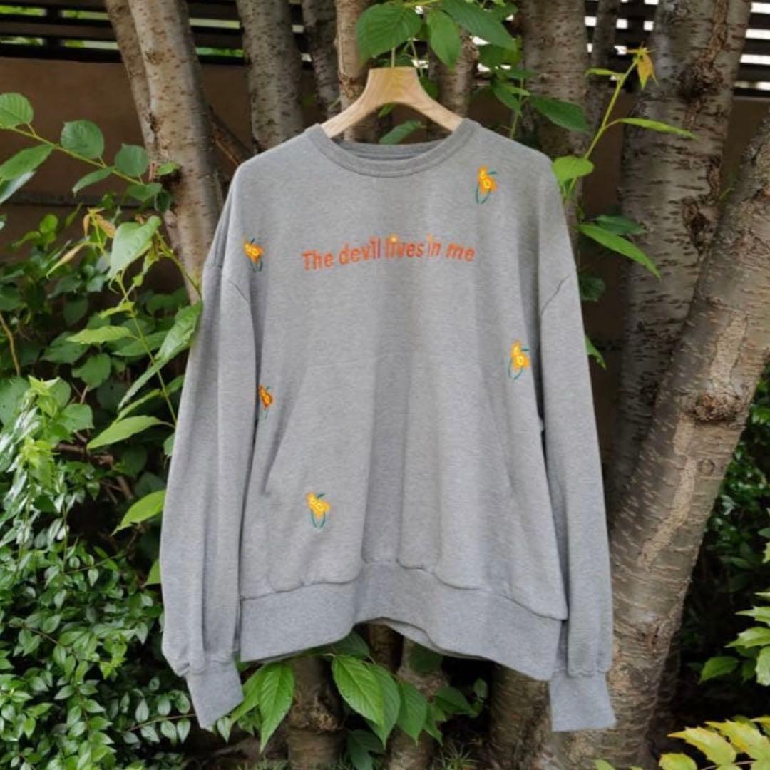 トップス TTT_MSW FLOWER EMBROIDERY LONG SLEEVE T