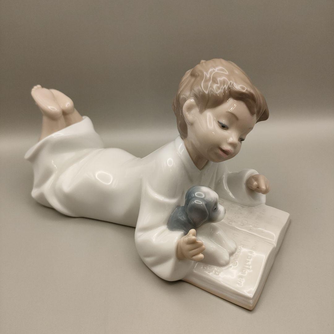 ✦美品✦ リヤドロ NAO　一緒にお勉強　1285　男の子　犬