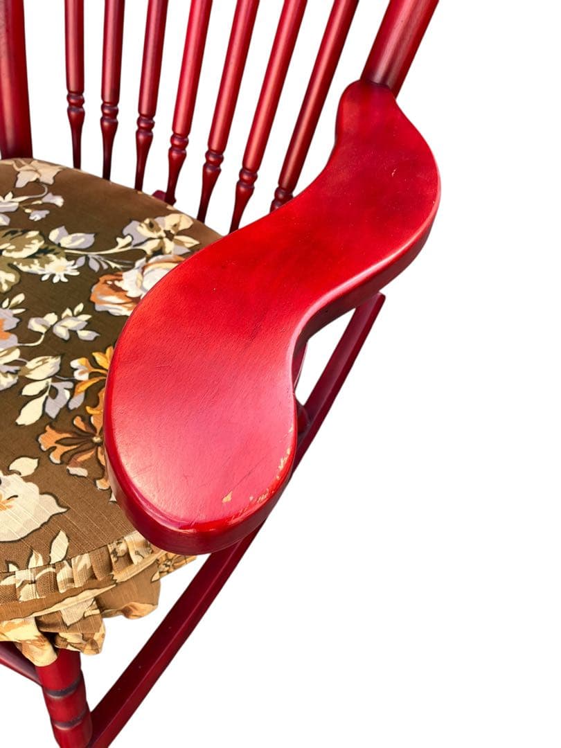 【美品】東洋ファニチャー ロッキングチェア アンティーク レトロ 椅子 赤