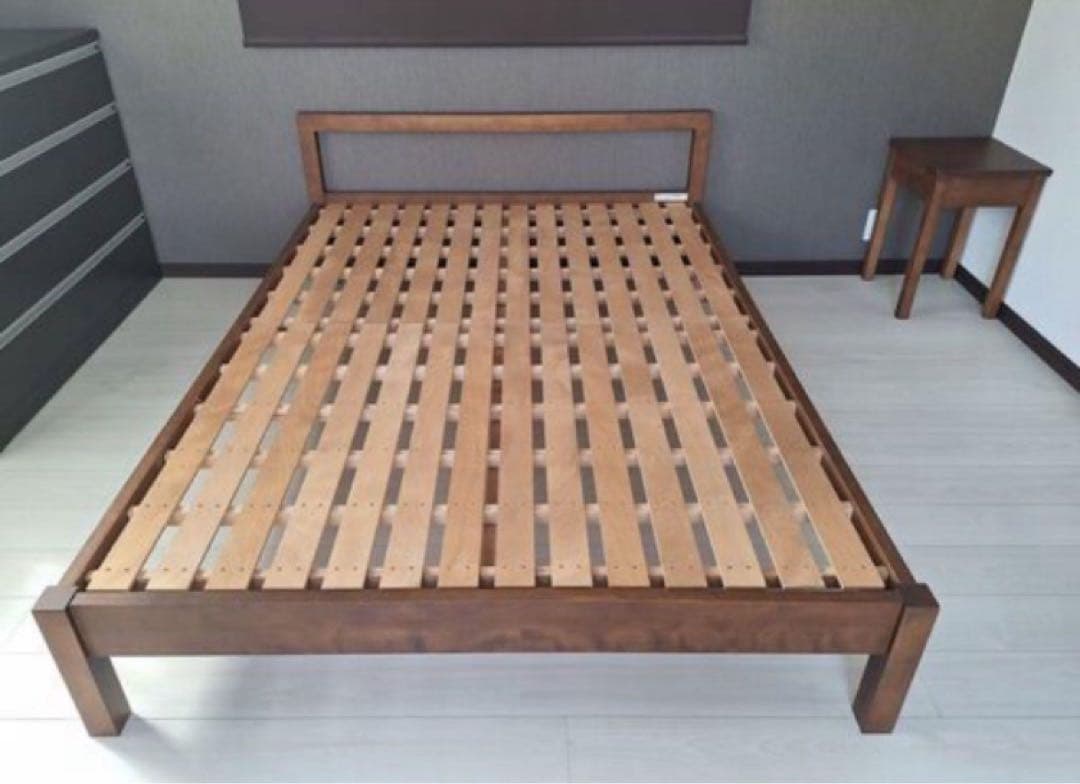 無印良品　タモ材ベッド・ダブル 木製 【関東、北陸、中部、近畿送料込み！ 】