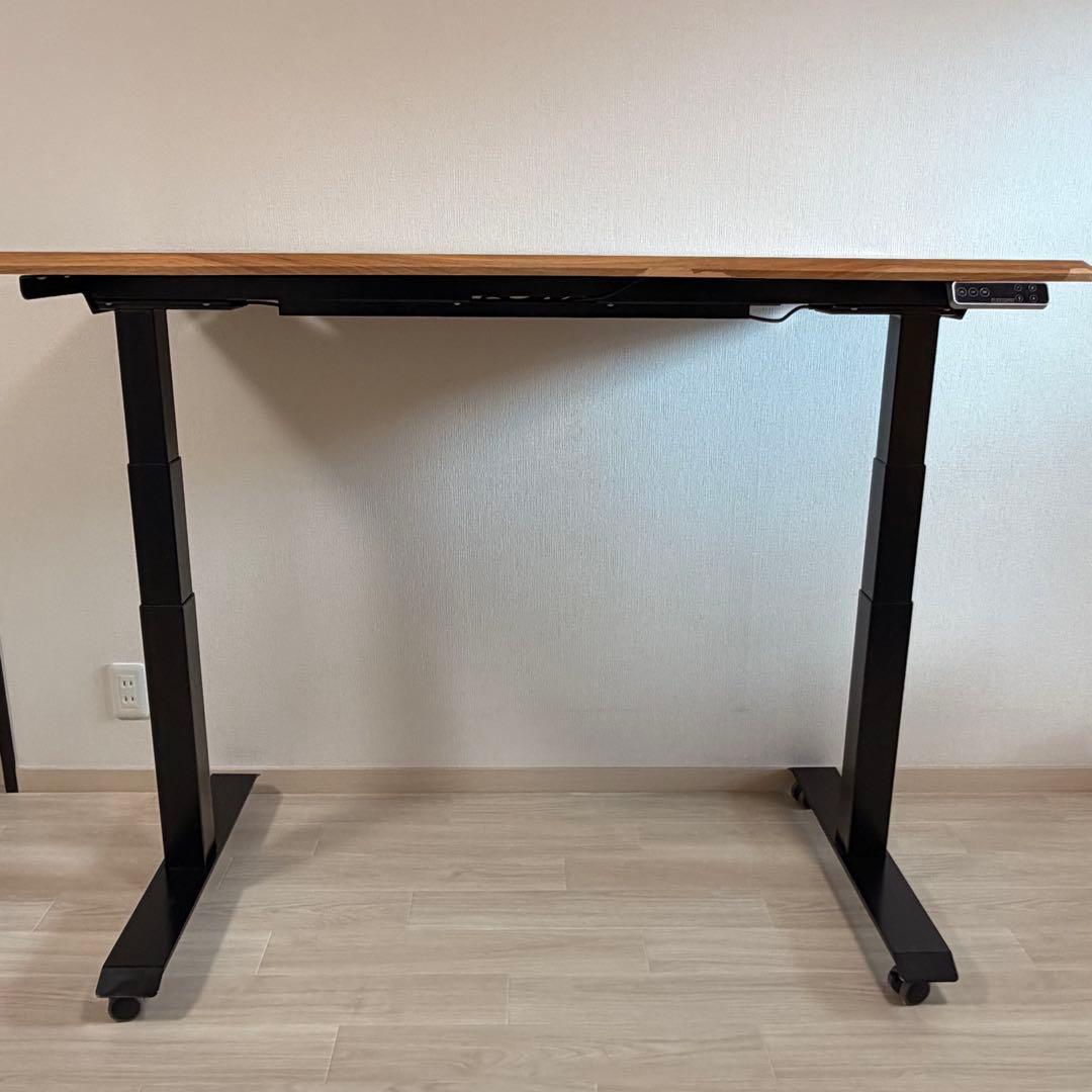 flexispot e7 カーブ天板ブラウン（キャスター&トレー付き）