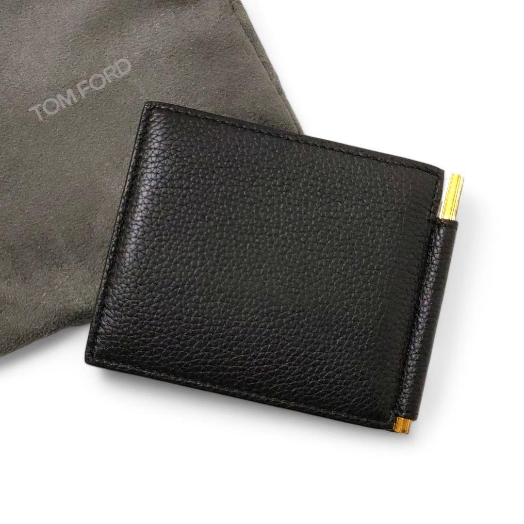 ＊新品同様　TOM FORD　マネークリップ　財布　ゴールド金具　ブラック
