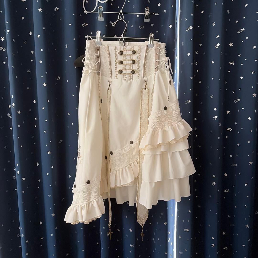 ozz oneste 編み上げスカート　白　美品