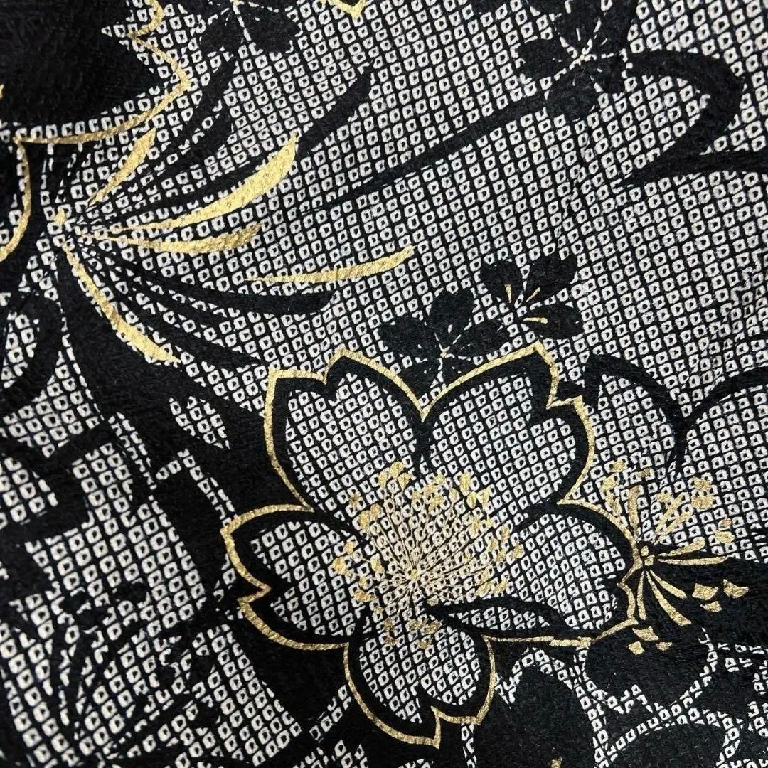 総絞り　金彩　桜花模様　花びら　振袖　成人式 晴れの日 着物 032a p