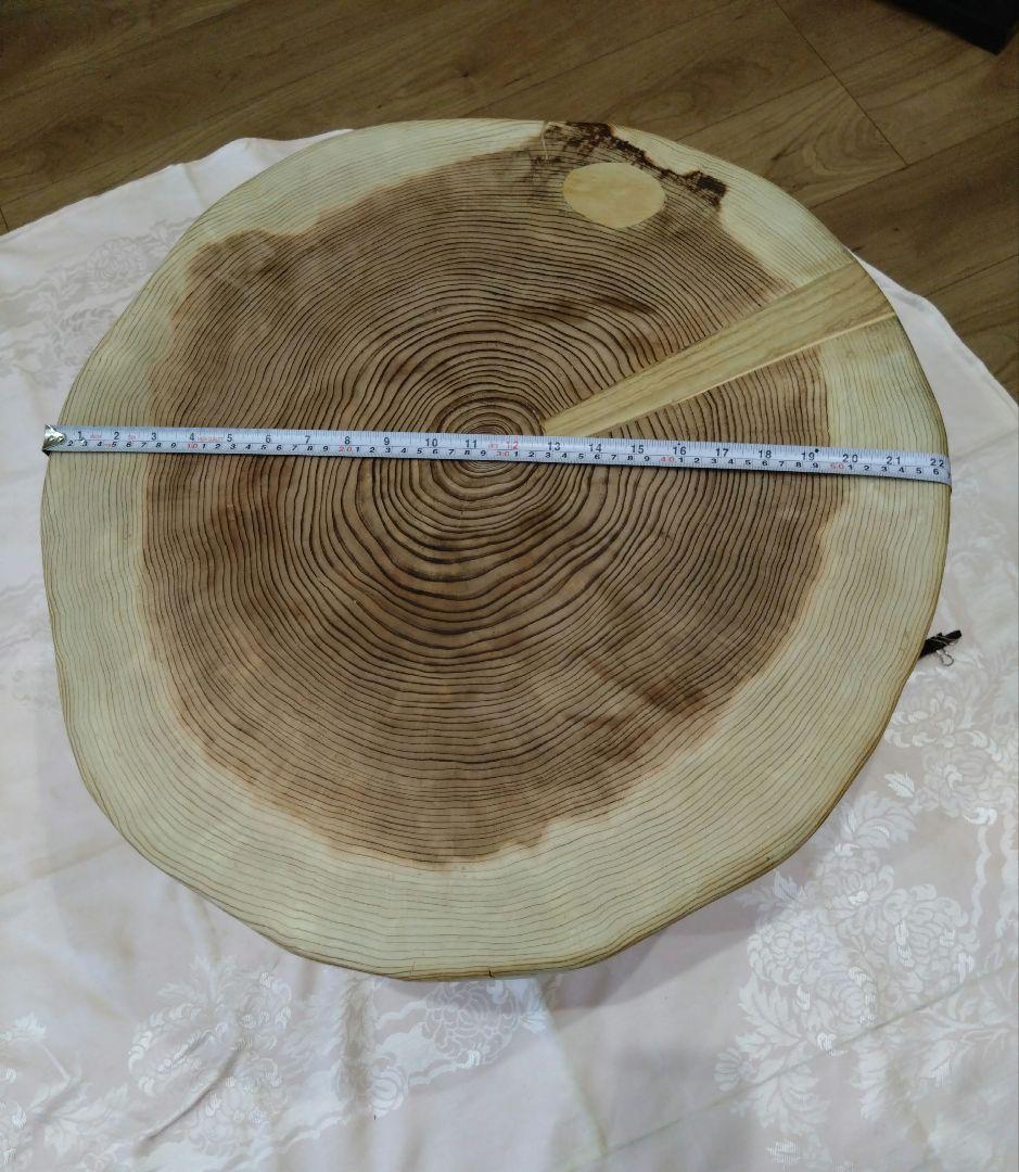 杉の輪切り円形ローテーブル⑰　モネエド❕樹齢約75年杉の模様が綺麗❕