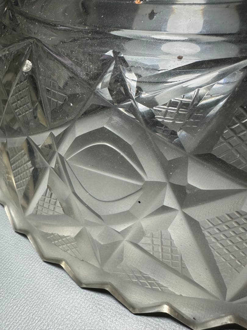 江戸ガラス　切子　鉢　江戸時代後期　合わせ箱　検索:薩摩切子　キリコ　ギヤマン