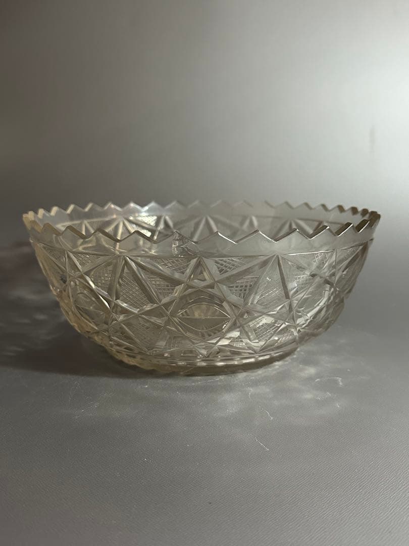 江戸ガラス　切子　鉢　江戸時代後期　合わせ箱　検索:薩摩切子　キリコ　ギヤマン