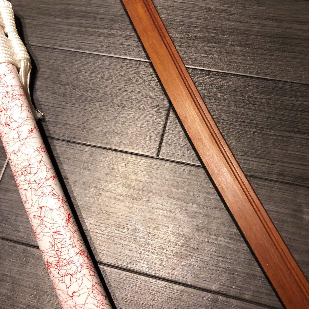 美品　本格模造刀　ローズウッド　木刀　鞘付き木刀　拵え　白拵え