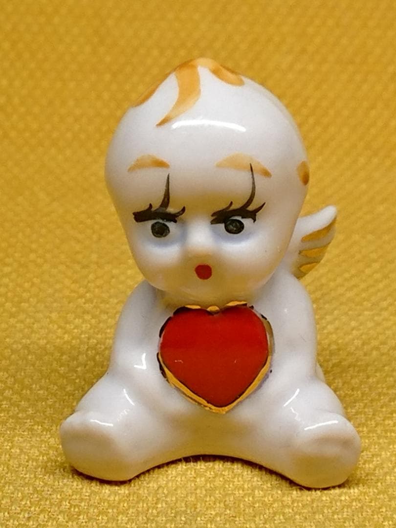 人形　キューピー　天使　陶器　置物　インテリア　工芸品　美術品　A2846