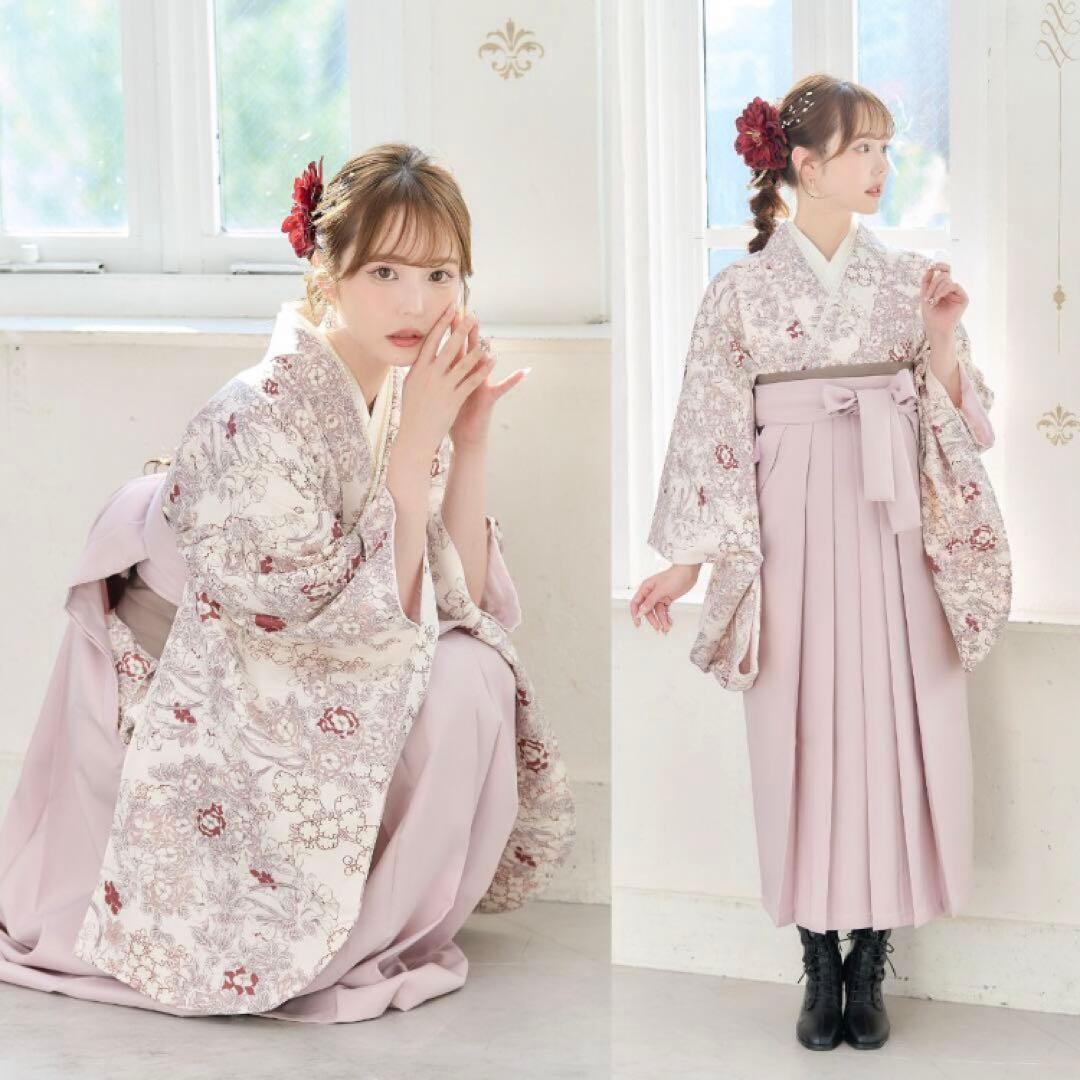 【着付けセット】袴　150 くすみピンク　小花