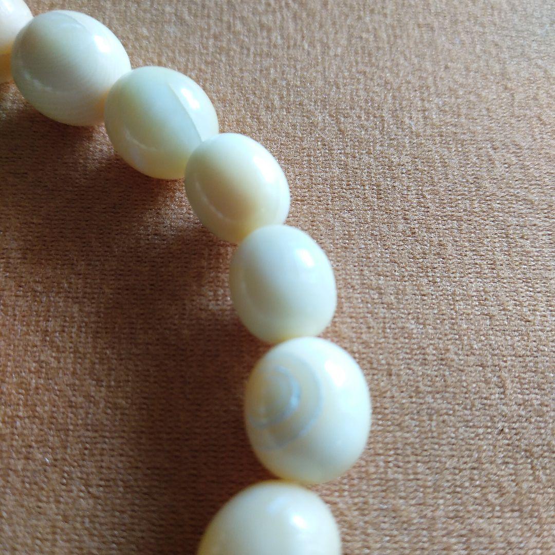 鯨歯　マッコウ鯨　牙玉ブレスレット　18㎝