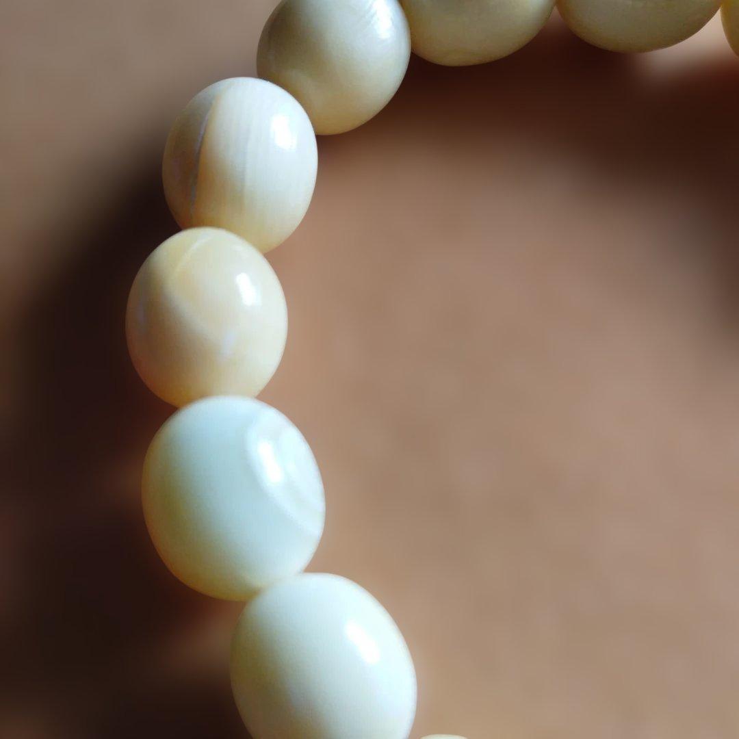 鯨歯　マッコウ鯨　牙玉ブレスレット　18㎝