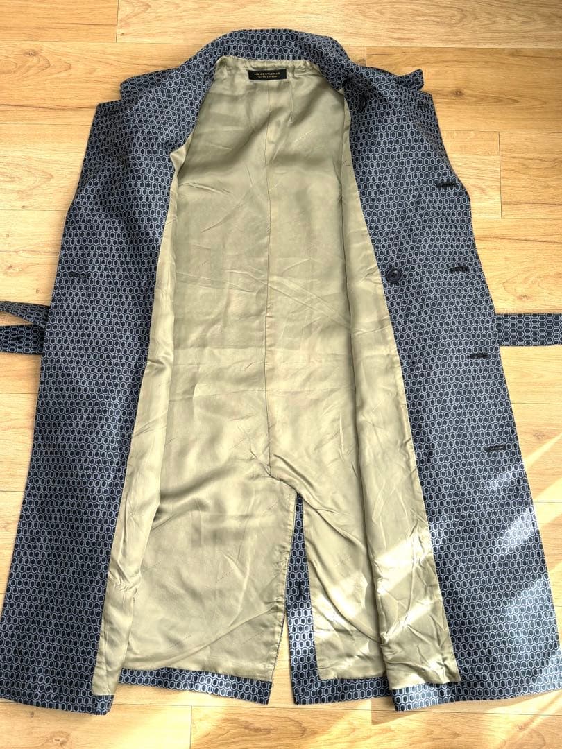 美品 MR.GENTLEMAN ノースリーブトレンチコート シルク混 Lサイズ