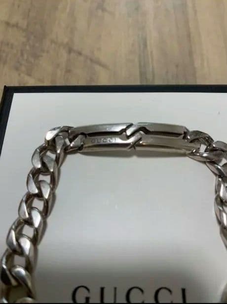 ■中古良品!Nissy愛用 GUCCI／シルバーチェーンブレスレット　18サイズ