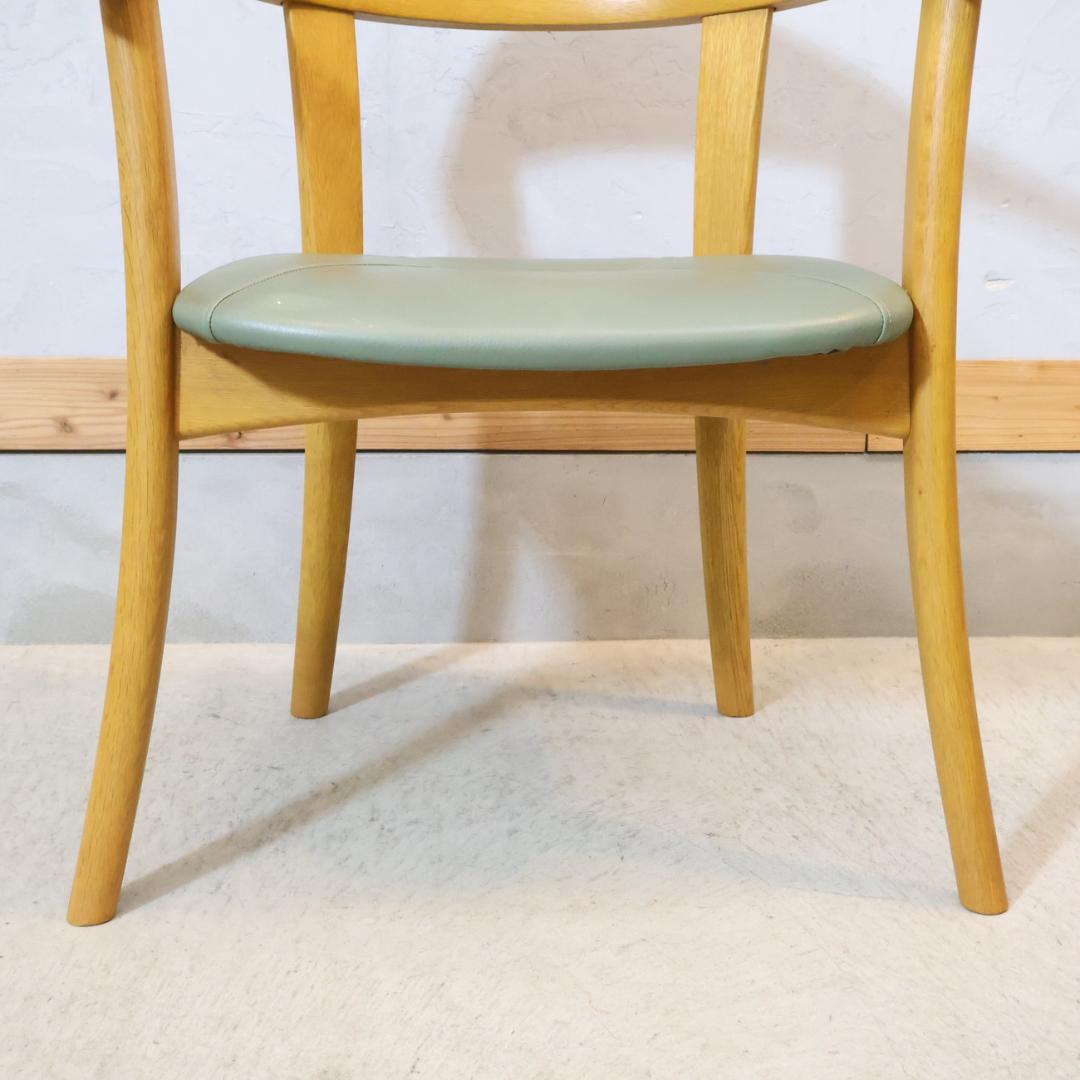 HIDA 飛騨産業 オーク材 ダイニングチェア 2脚セット アームチェア 和