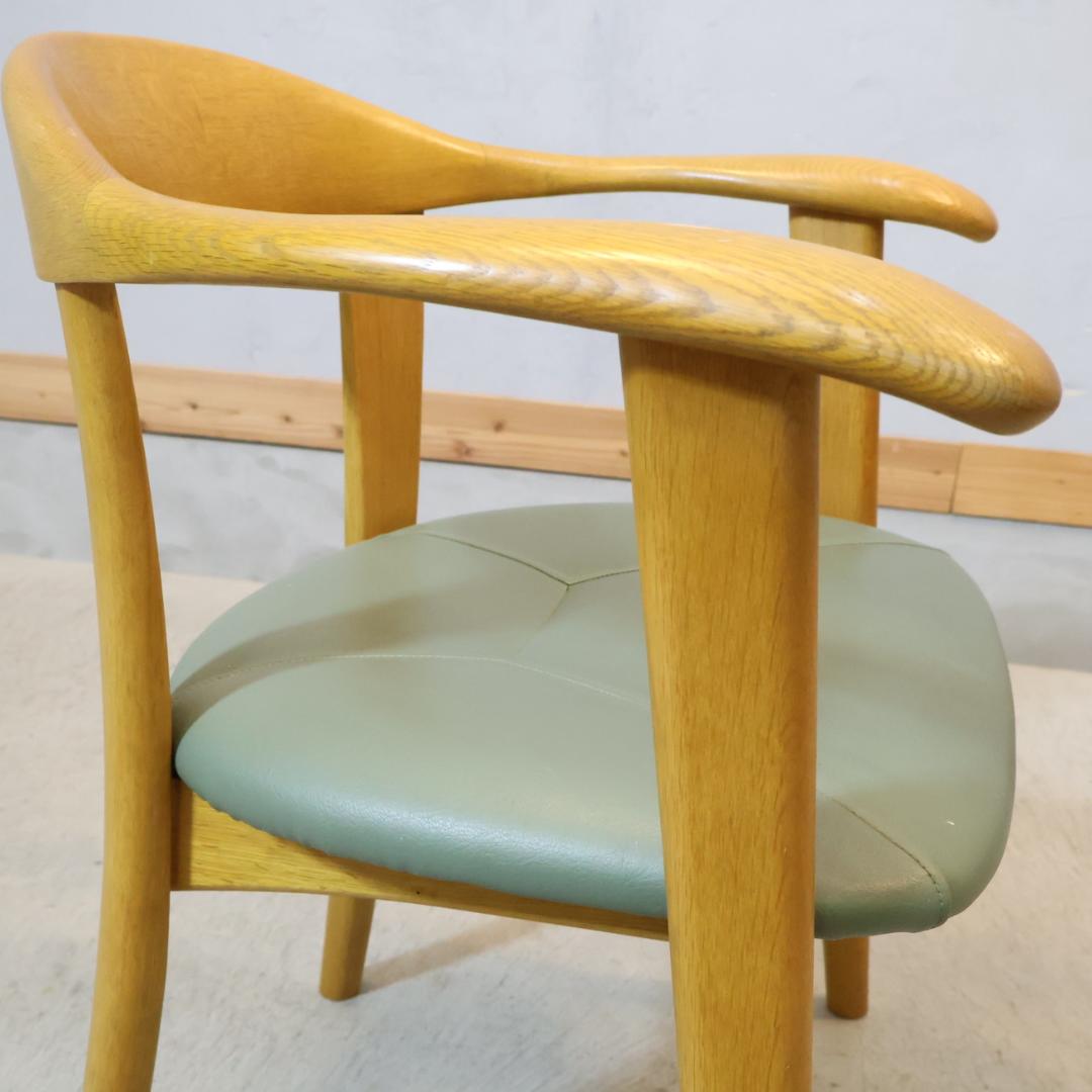 HIDA 飛騨産業 オーク材 ダイニングチェア 2脚セット アームチェア 和