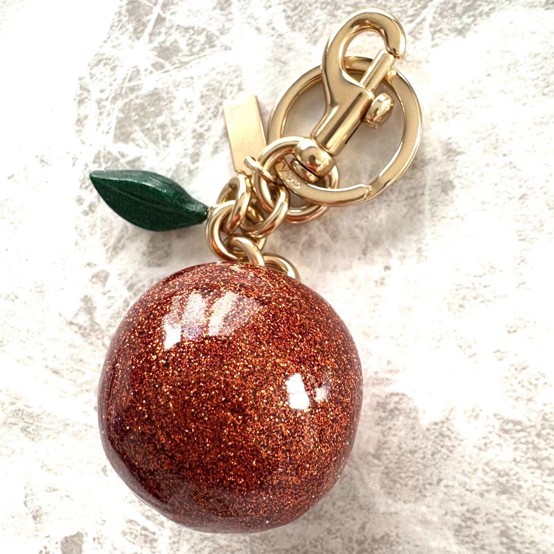 希少＊新品☆COACH コーチ　オレンジ　キーホルダー　バッグチャーム　ラメ