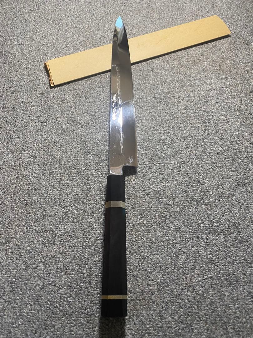 祥太郎作 柳刃包丁 白ニ鋼　水本焼　刃渡り　尺