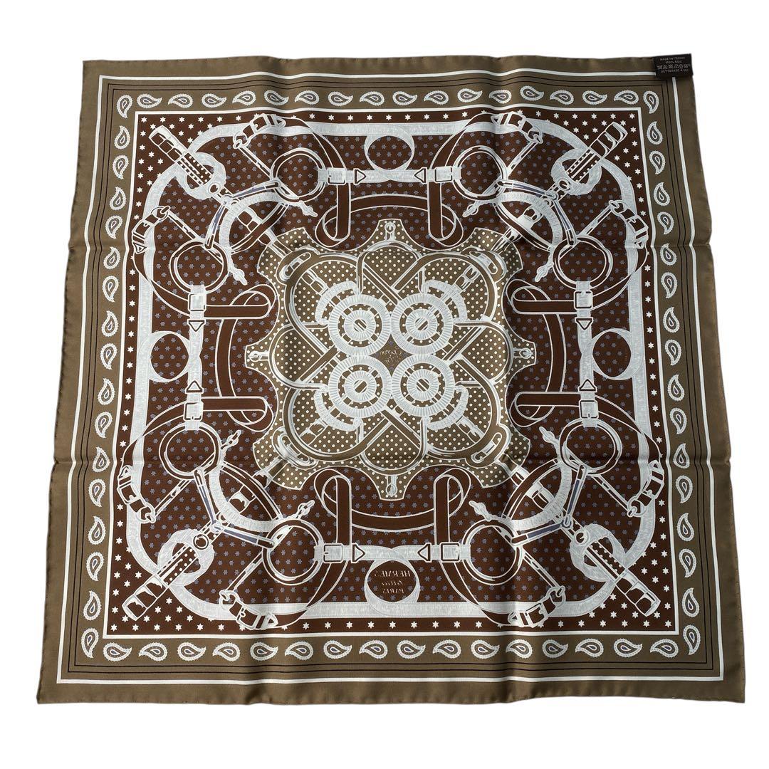 未使用 エルメスHERMESカレ55 スカーフ シルクバンダナエプロン ドール.