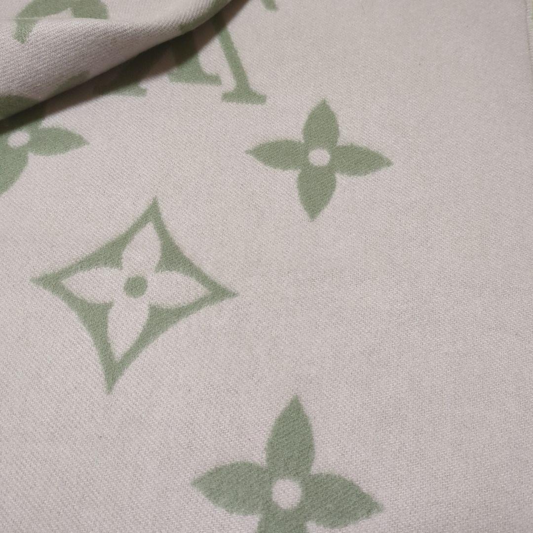 【美品】ルイヴィトン モノグラム マフラー ピンク＆グレー