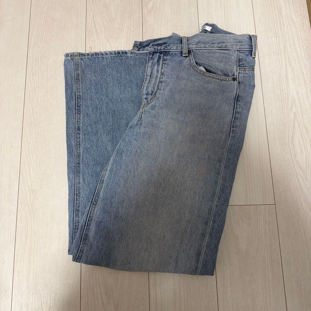 【MOUSSY】CROSS WAIST WIDE ストレート サイズ1(S〜M)