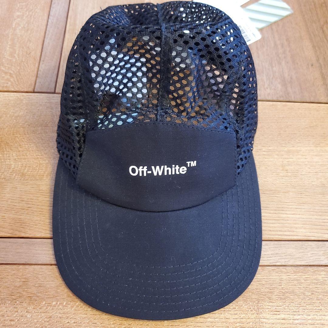 【新品未使用タグつき】off-white　メッシュ　キャップ　黒