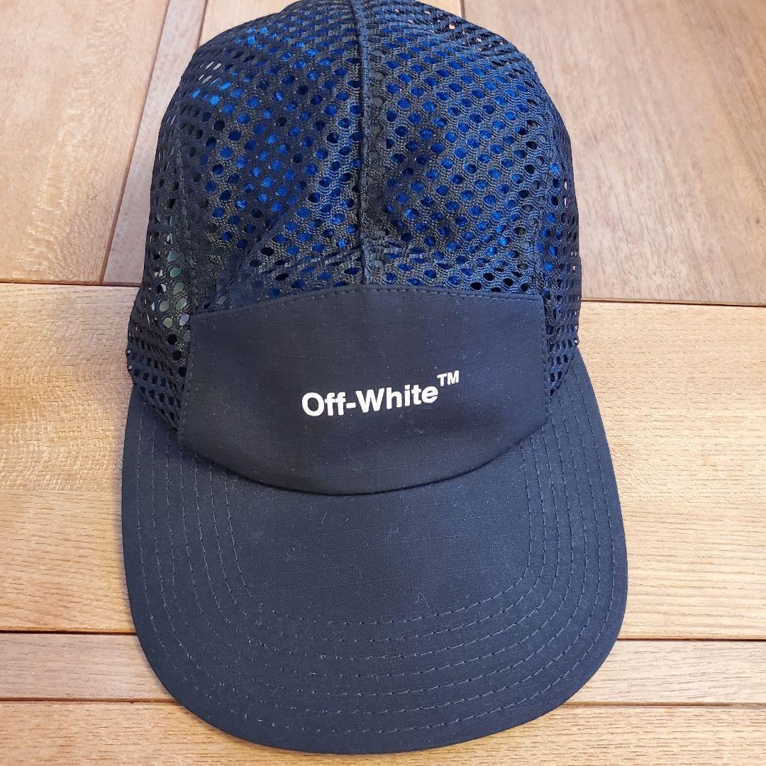 【新品未使用タグつき】off-white　メッシュ　キャップ　黒