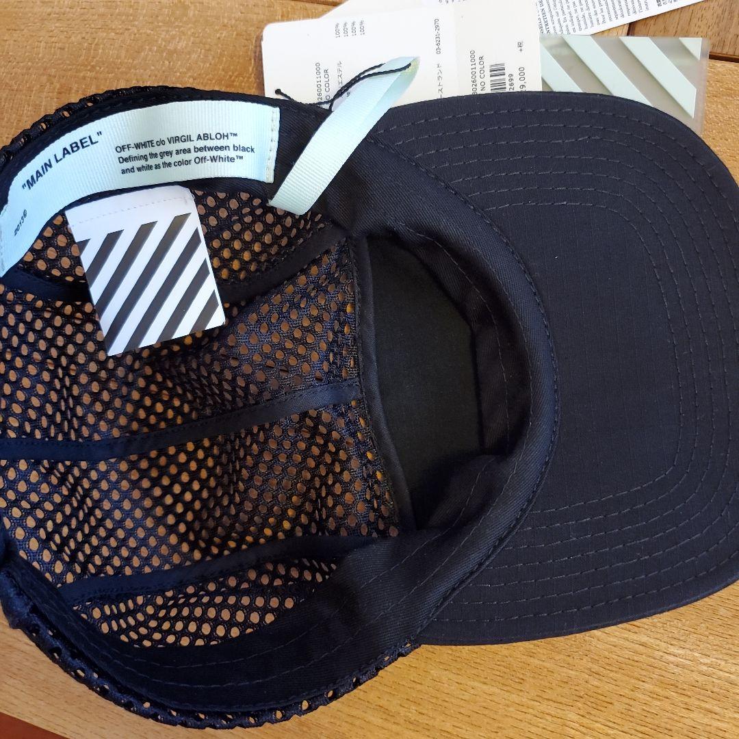 【新品未使用タグつき】off-white　メッシュ　キャップ　黒
