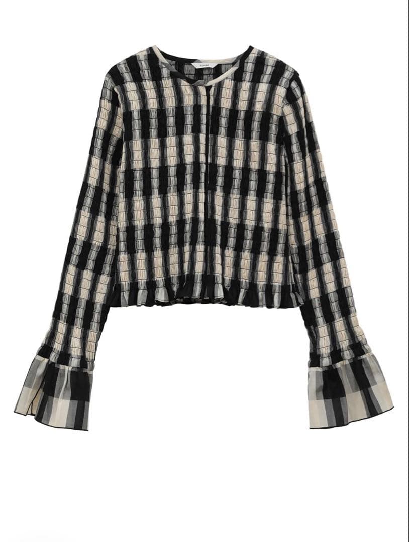 トップス CLANE SHIRRING DESIGN BLOUSE
