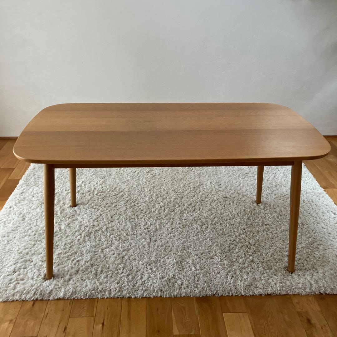 ラスカル様　無印良品　オーク材テーブル・丸脚・幅１５０ｃｍ幅　廃盤