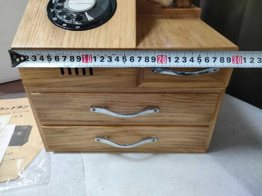 木製ウッドウォン　ヴィンテージ電話　レトロ家具　未使用品　時代物