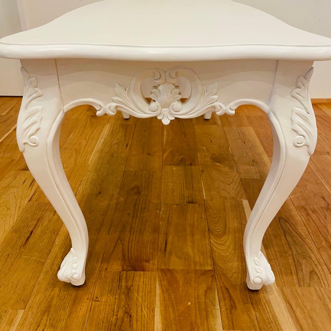 ロココ調 ローテーブル アンティーク ホワイトシンフォニー 猫脚